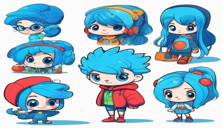 Blue Haired Cartoon Characters